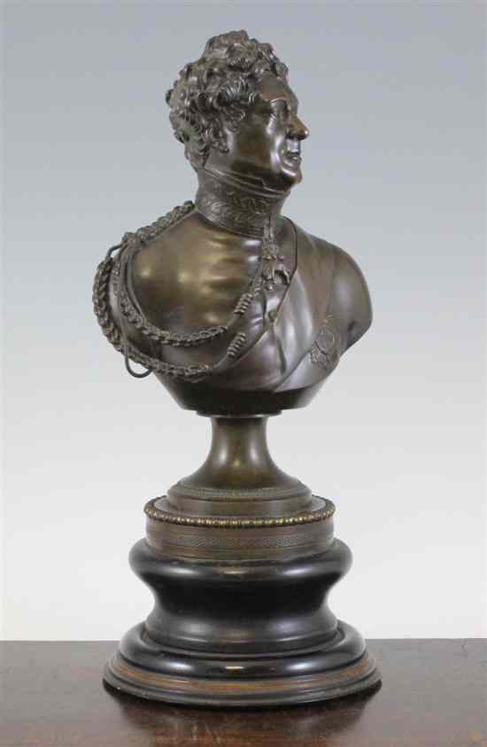 Appraisal: A th century bronze bust of King George IV on