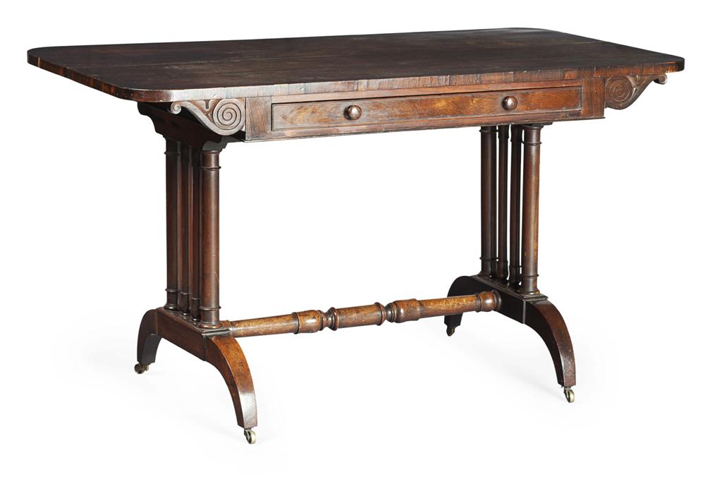 Appraisal: WILLIAM IV ROSEWOOD LIBRARY TABLE CIRCA the rounded rectangular top