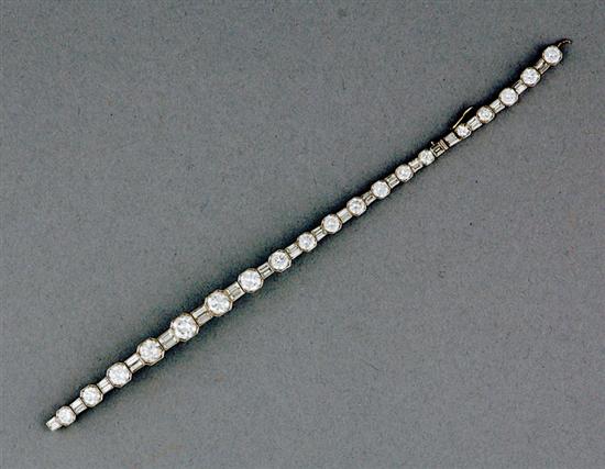 Appraisal: Art Deco diamond bracelet early th century forty baguette-cut and