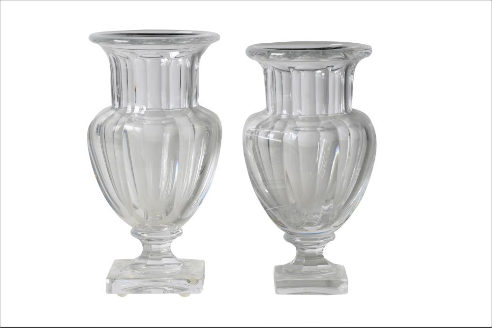 Appraisal: TWO ASSORTED BACCARAT CRYSTAL VASESCondition with multiple chips and repairs