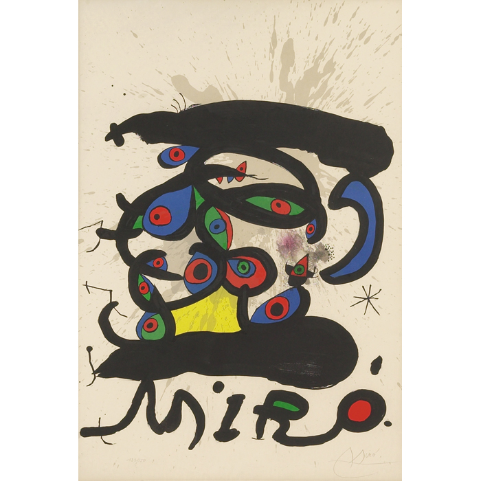 Appraisal: Joan Miro Spanish - Untitled color lithograph poster on Arches