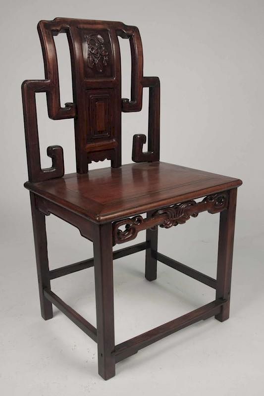 Appraisal: Chinese Wood Chair Chinese wood chair th c Dimensions h