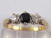 Appraisal: A carat gold sapphire and diamond ring diamonds approx mm