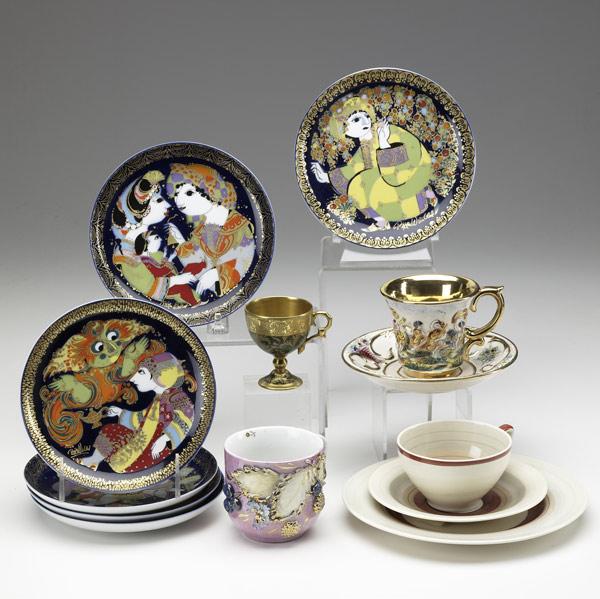 Appraisal: Thirteen pieces of assorted china th C Six Rosenthal Aladdin