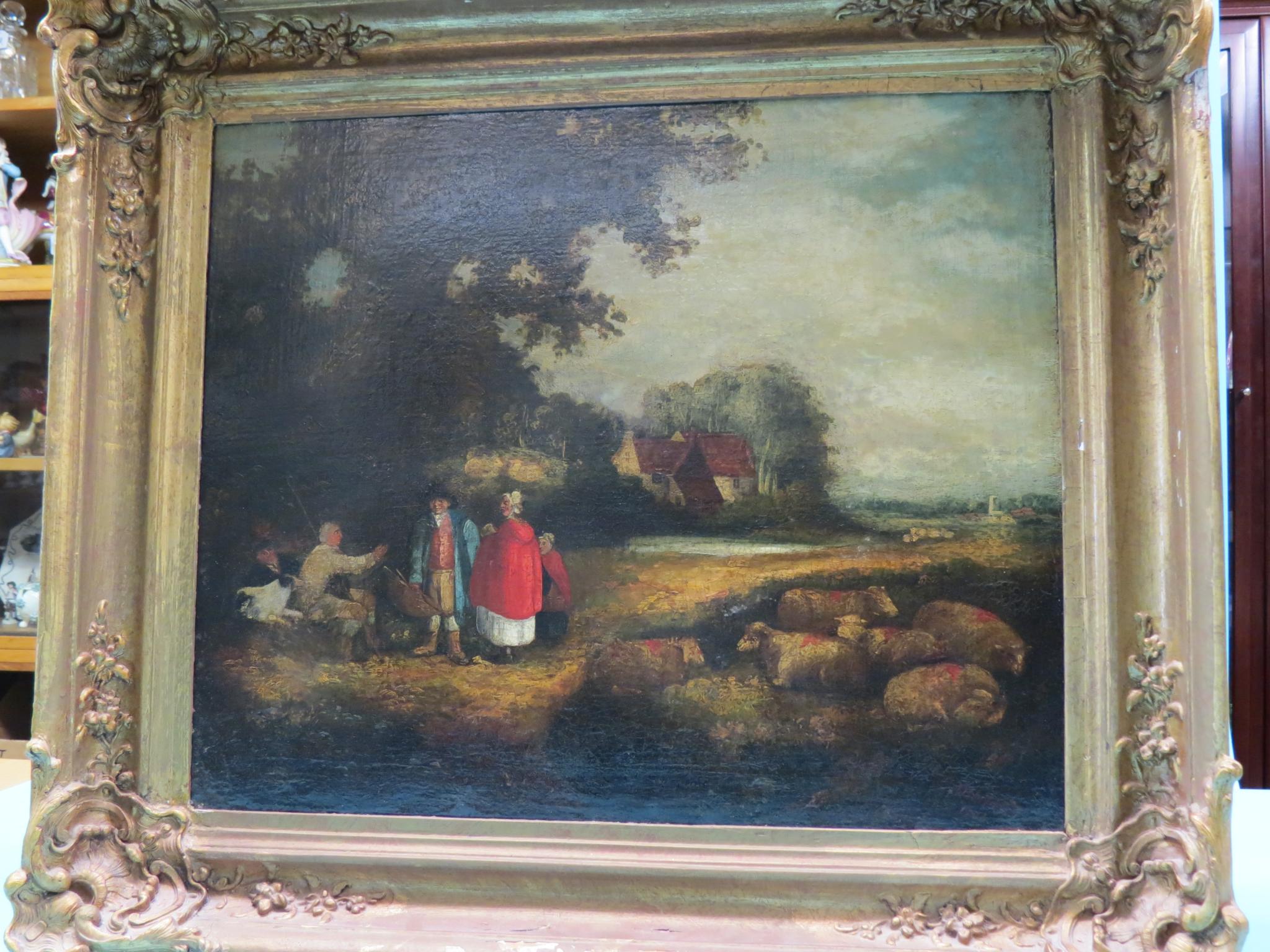 Appraisal: After G Morland - th century oil on canvas pathway