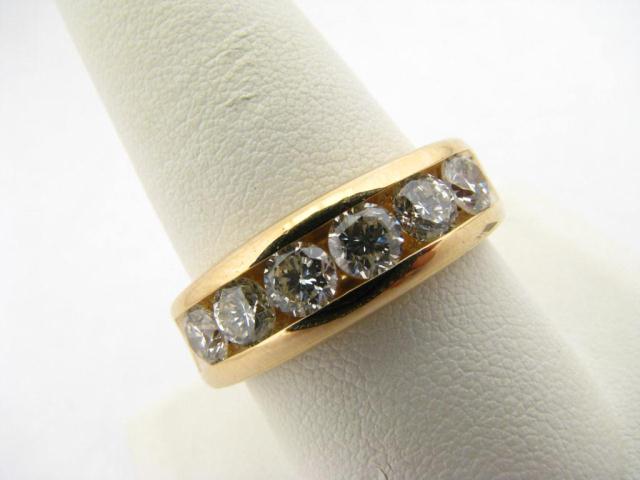 Appraisal: Gents k Yellow Gold Six Diamond Band ct TW