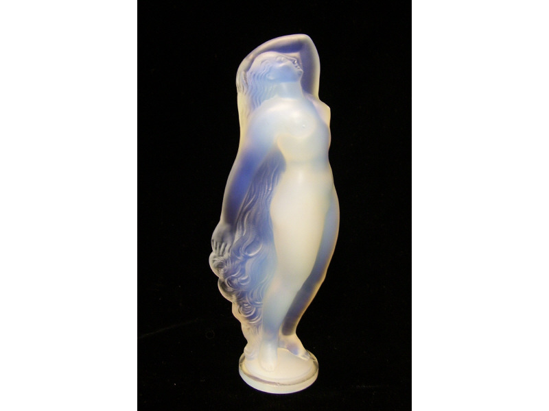 Appraisal: Sabino Nude Glass Figure Opalescent glass nude figure Signed Sabino