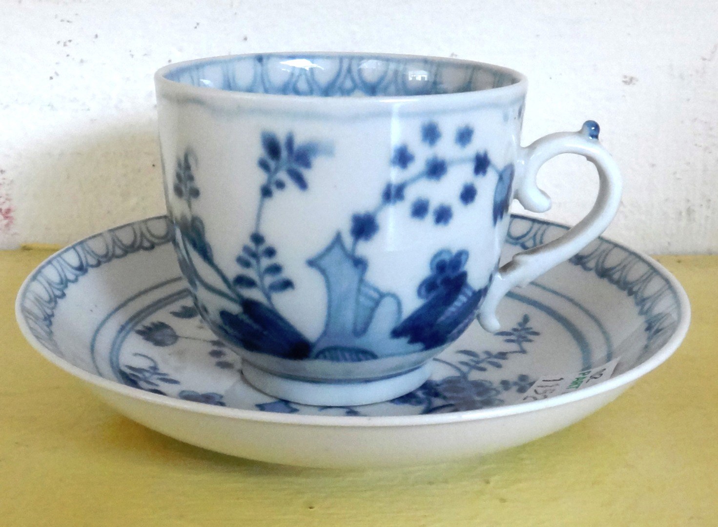 Appraisal: A Meissen blue and white cup and saucer mid th