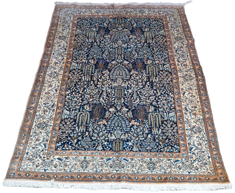 Appraisal: PERSIAN NAIN BLUE BEIGE RUGwool on cotton ' x '