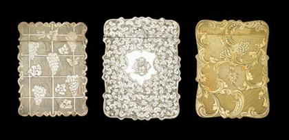 Appraisal: Three Victorian sterling silver card cases all birmingham various dates