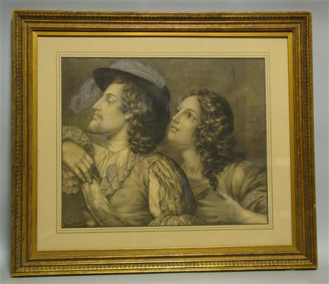 Appraisal: BRITISH TH CENTURY LADY AND GENTLEMAN Charcoal and pastel on