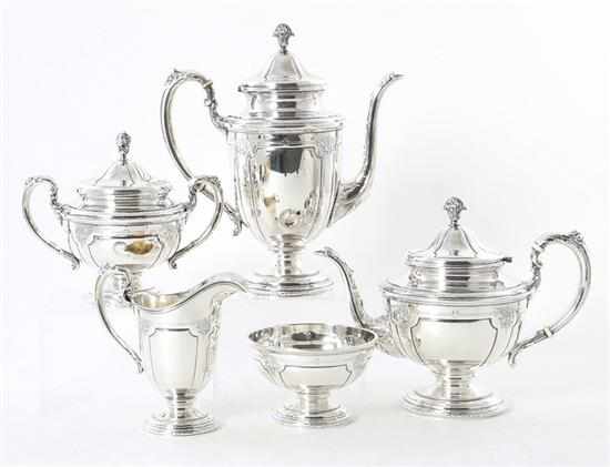 Appraisal: Towle Louis XIV sterling tea and coffee service circa comprising