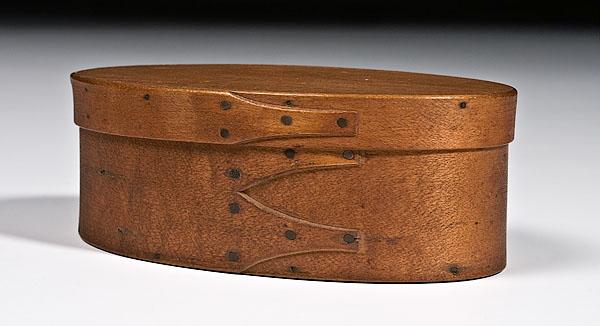 Appraisal: SHAKER BENTWOOD BOX American late th century in maple and