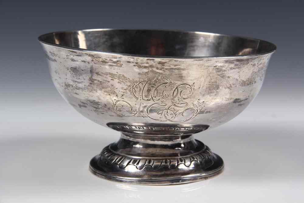 Appraisal: SILVER FOOTED BOWL - American Colonial Silver Bowl with marks