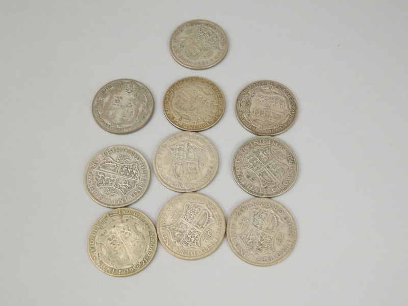 Appraisal: Ten pre- half crown coins