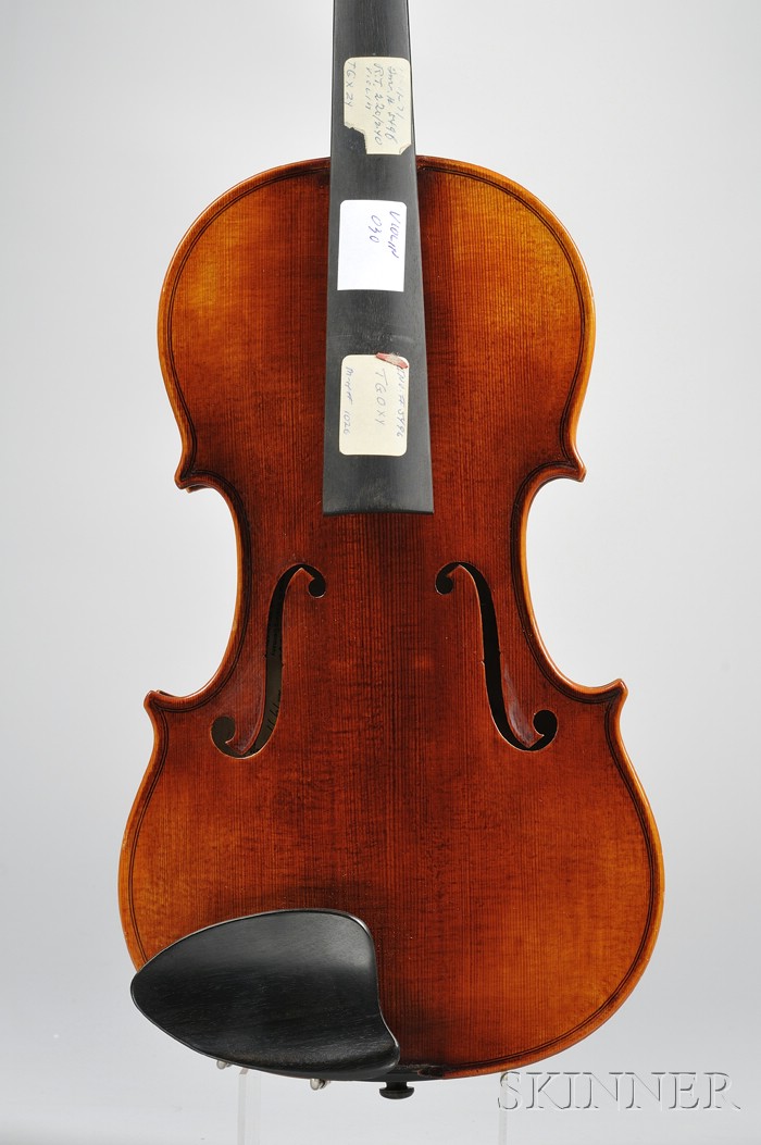 Appraisal: Modern Violin Roman Teller Erlangen bearing the maker's label model