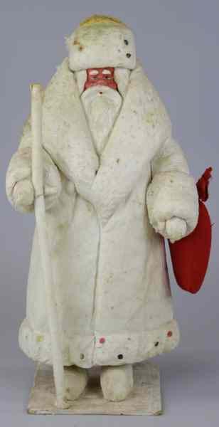 Appraisal: LARGE FEATHER FROST SANTA FIGURE Early Russian Father Frost Santa