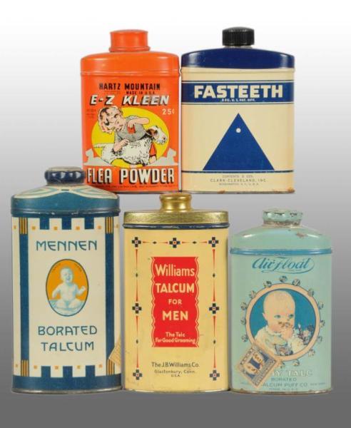 Appraisal: Lot of Assorted Tins Description Includes Merck Baby Powder Mennen