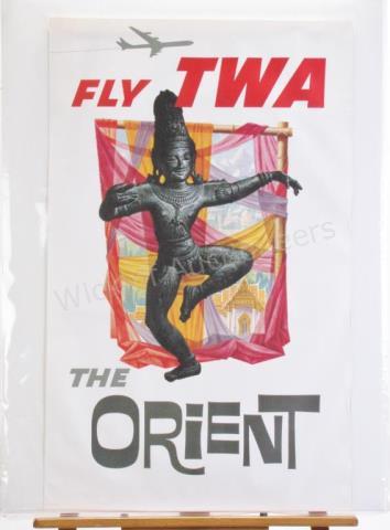 Appraisal: A vintage s TWA Travel Poster The Orient Fly TWA