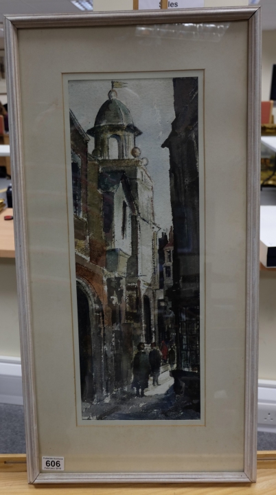 Appraisal: Alston E F Emery Watercolour painting of European city street