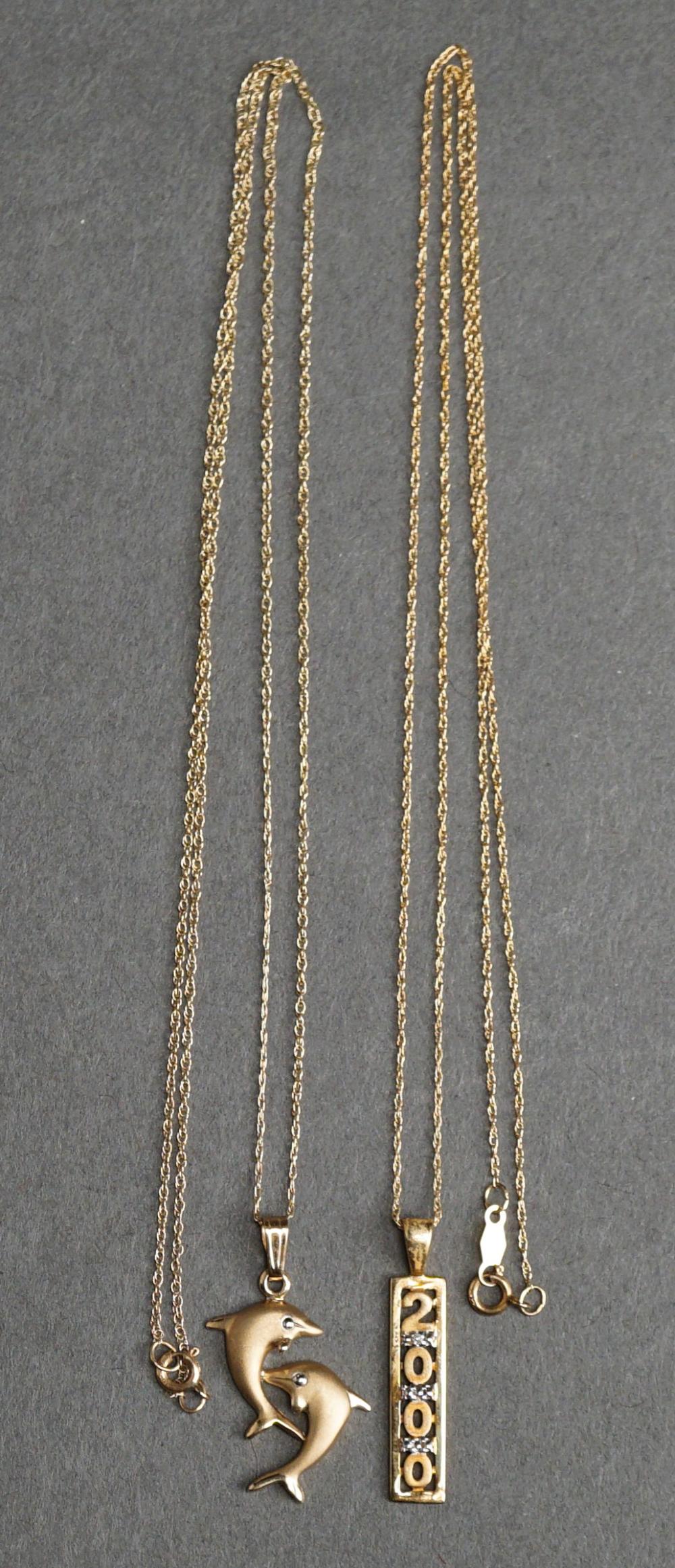 Appraisal: Two -Karat Yellow-Gold Necklaces dwt