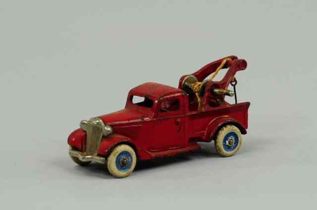 Appraisal: WRECK TRUCK Arcade cast iron red painted Ford nickel plated