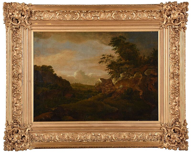 Appraisal: After Jacob Van Ruisdael Dutch - Hilly Valley with a