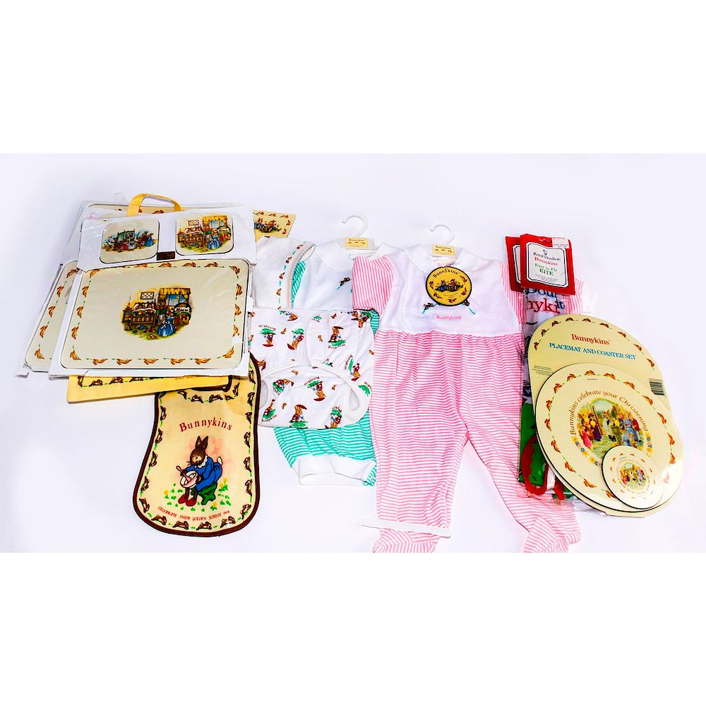 Appraisal: ROYAL DOULTON BUNNYKINS BABY CLOTHING AND ACCESSORIES Onesies placemats coaster