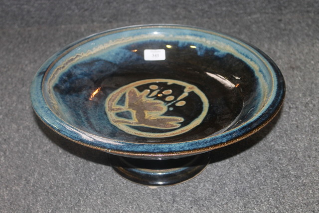 Appraisal: A LARGE STUDIO POTTERY BLUE GLAZE CENTRE BOWL diameter