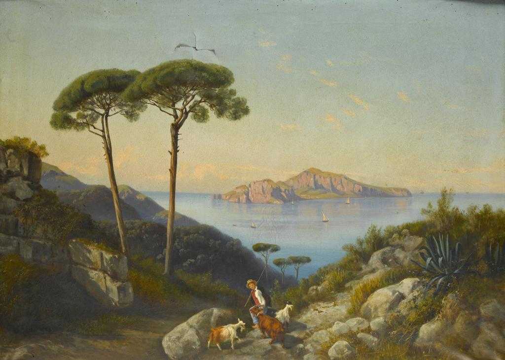 Appraisal: ITALIAN SCHOOL TH CENTURY THE ISLAND OF CAPRI FROM TERMINI