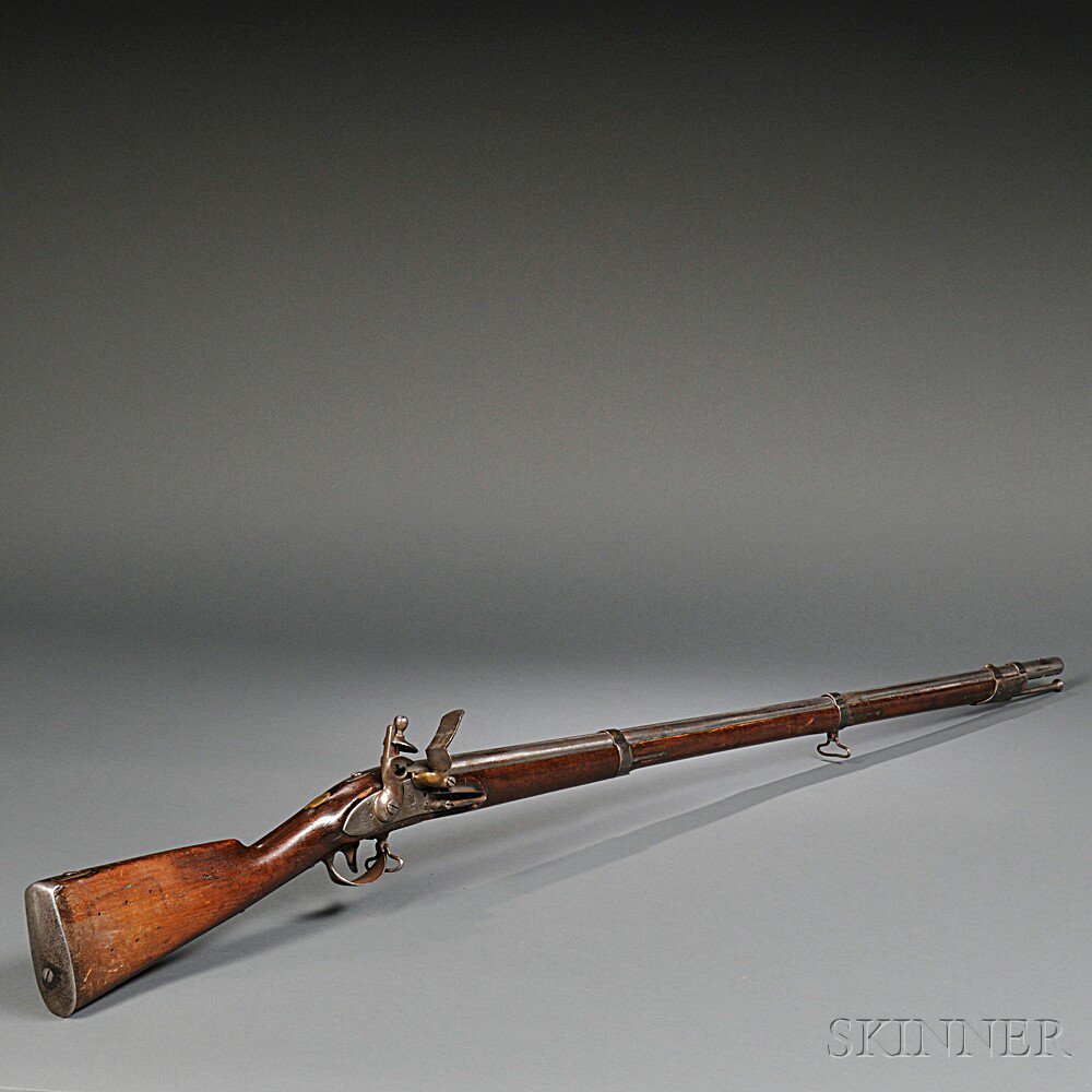 Appraisal: Model Flintlock Musket c walnut stock tail of the lockplate