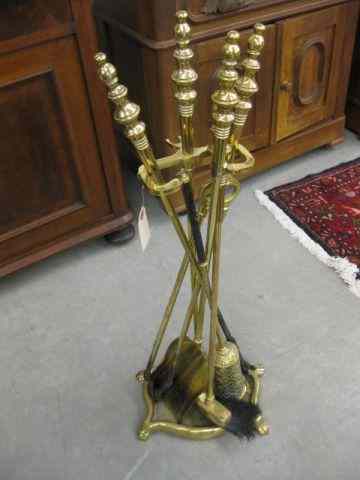 Appraisal: Brass Fireplace Tool Set