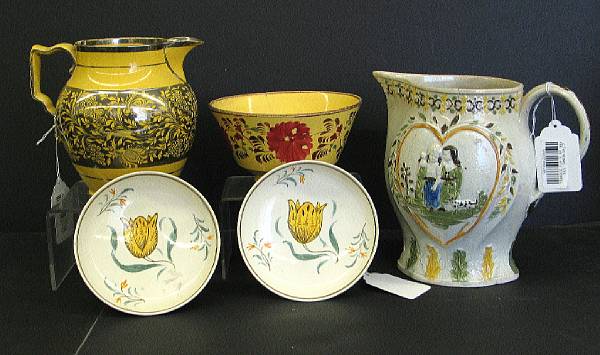 Appraisal: An assembled grouping of Staffordshire pottery late th first half