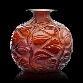 Appraisal: LALIQUE Sophora vase amber glass LALIQUE Sophora vase France des