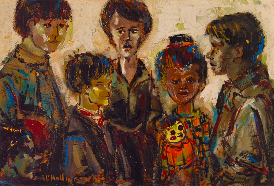 Appraisal: ALVIN CARL HOLLINGSWORTH - Untitled Group of Children Oil on