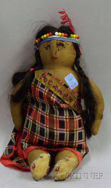 Appraisal: Pocahontas Embroidered and Beaded Cloth Doll early to mid- th