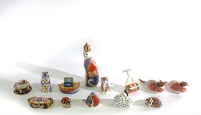 Appraisal: A group of Royal Crown Derby paperweights modelled as various