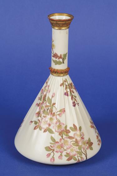 Appraisal: A ROYAL WORCESTER FLAGON of tapering form decorated overall with