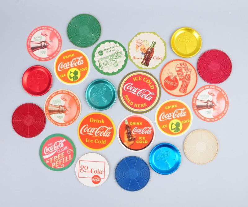 Appraisal: Lot Of Coca -Cola Coasters Coasters are made of aluminum