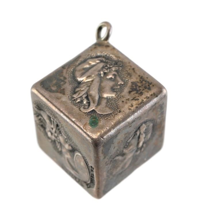 Appraisal: Cube with Greek gods faces on each side Pendant is