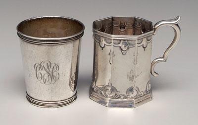 Appraisal: Coin silver cup and mug mint julep cup with tapering