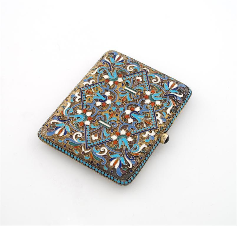 Appraisal: A Russian silver-gilt and enamel cigarette case