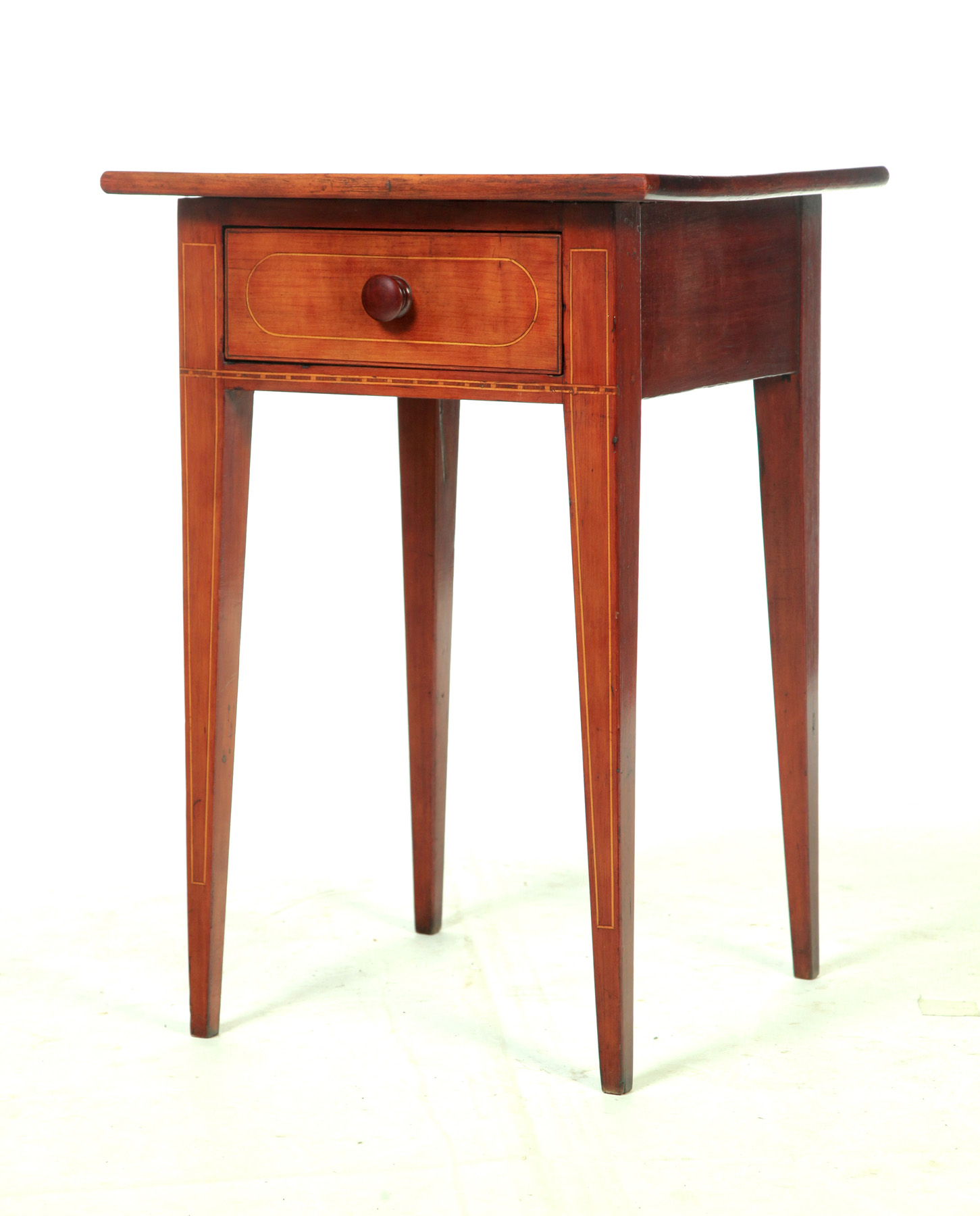 Appraisal: HEPPLEWHITE ONE-DRAWER WORK TABLE American nd quarter- th century Cherry