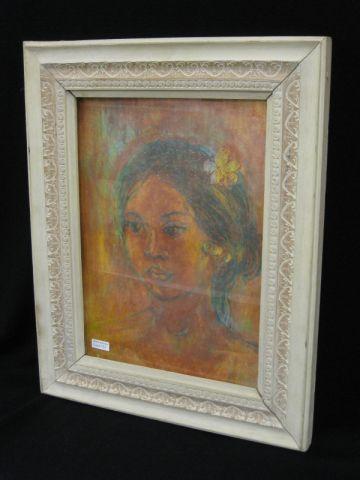 Appraisal: P J Malakoul Bali Woman Pastel image area x provenance