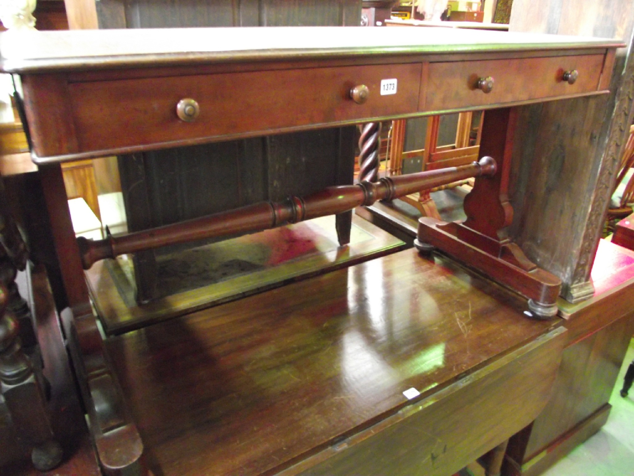 Appraisal: A th century mahogany library table of rectangular form with