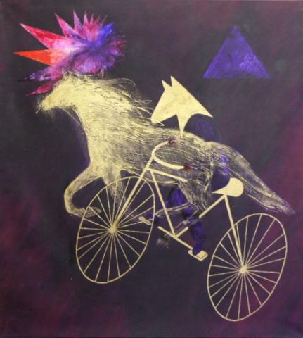 Appraisal: GIESMANN Nancy Mixed Media on Canvas Ride for aan Illusion