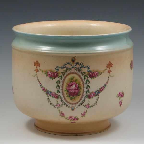 Appraisal: Roseville Jeanette Creamware Jardiniere unmarked excellent condition ''h