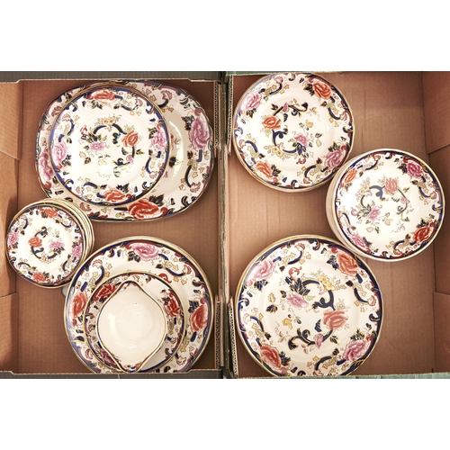 Appraisal: A Mason's Ironstone Mandalay pattern dinner service printed mark plates