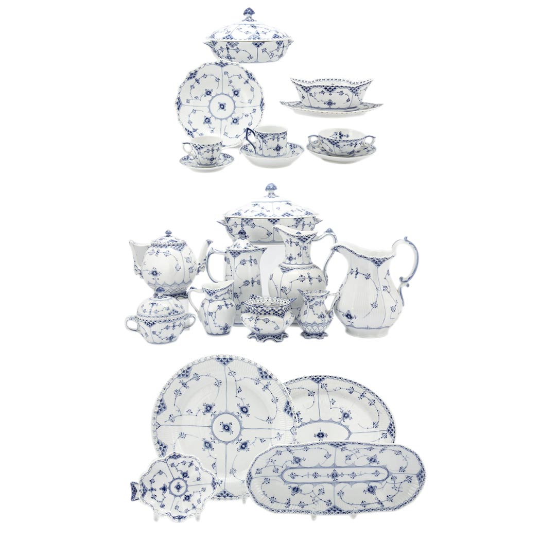 Appraisal: Assembled Royal Copenhagen Porcelain Dinner Service In the Blue Fluted