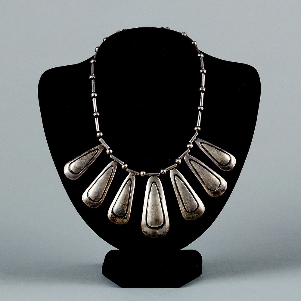 Appraisal: Rivera's Sterling Southwest Silver Necklace Rivera's Sterling Southwest sterling silver